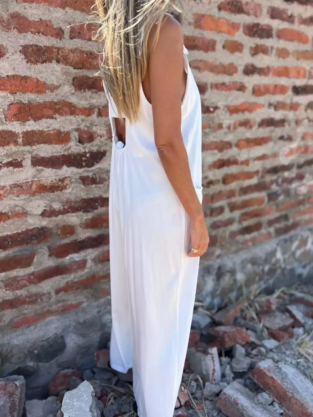 Plus Size Button Front Wide Leg Jumpsuit