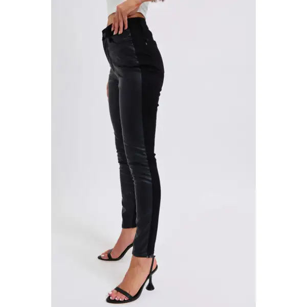 Plus Size Hw Faux Leather Skinny Pants