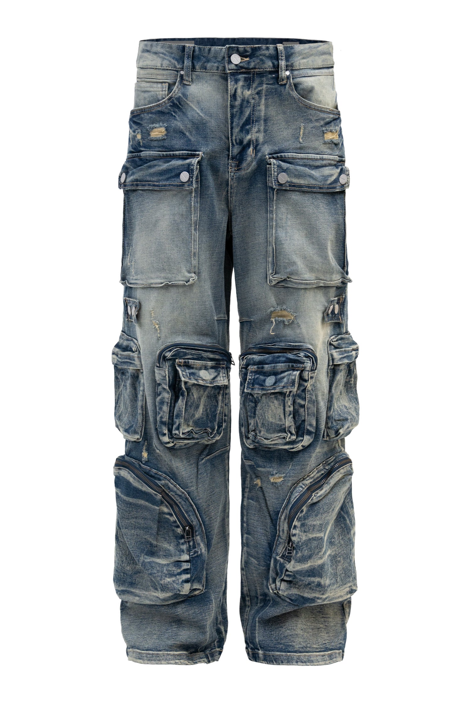 Men's Vintage Multi Cargo Baggy Jeans