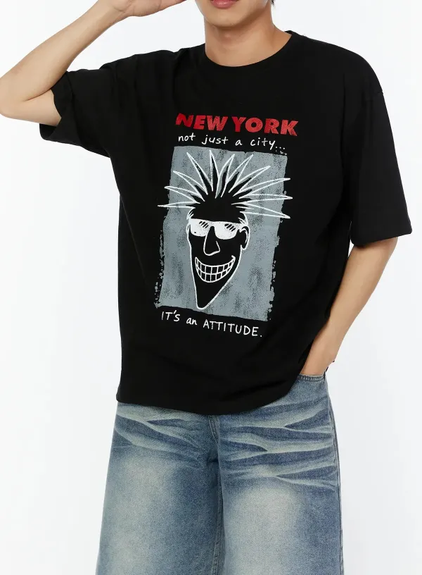 Men's Loose-Fit Statement Graphic Tee