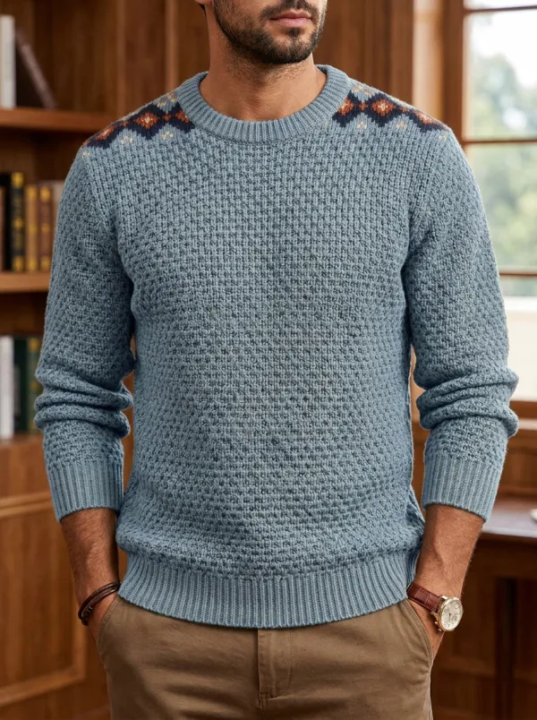 Men's Geometric Shoulder Sweater
