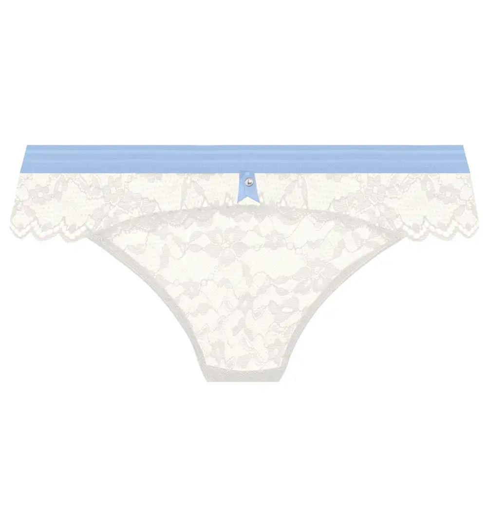 Low-Rise Lace Cotton Brazilian Brief Panty