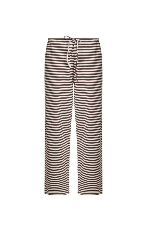 Dark Chocolate Stripe Low-Rise Lounge Pants