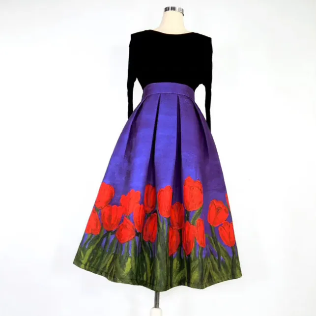 Lightweight Textured High Waist Skirt