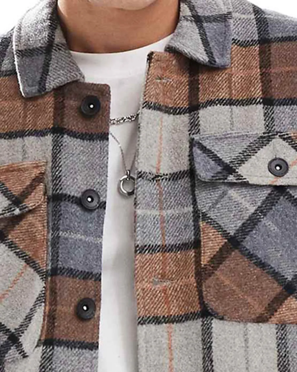 Spread Collar Shirt In Beige