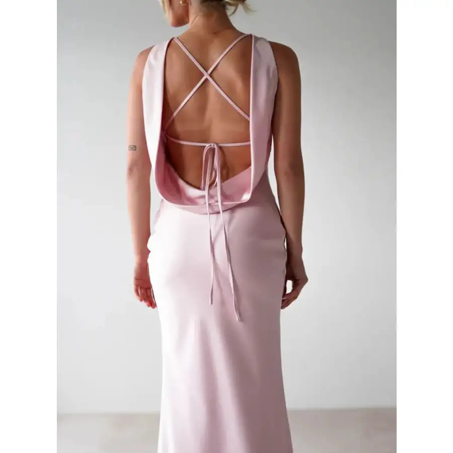 Satin Sleeveless Maxi Dress