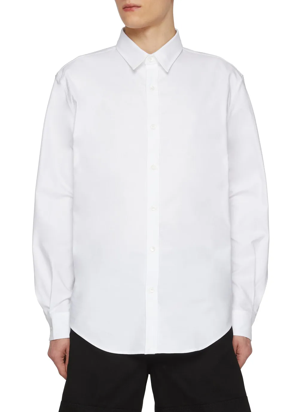Classic Simple Skinny Soft White Cotton Shirt
