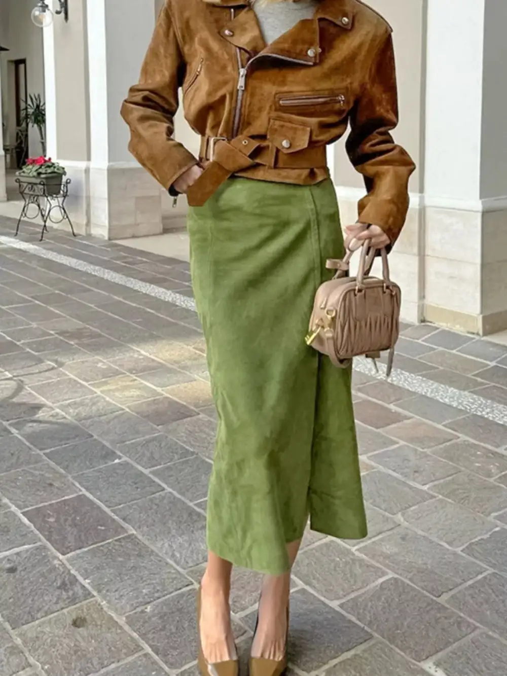 Textured Midi Skirt