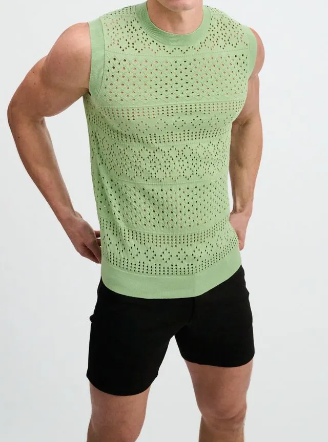 Minimal Pointelle Knit Vest