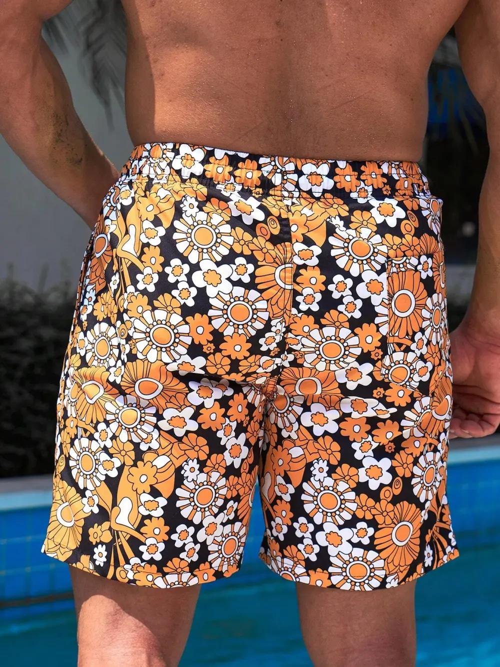 Men's Floral Wave Pool Beach Shorts