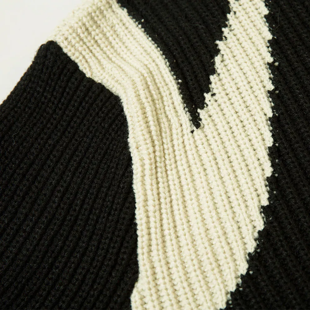 American Patchwork Zip-Up Knit Jacket