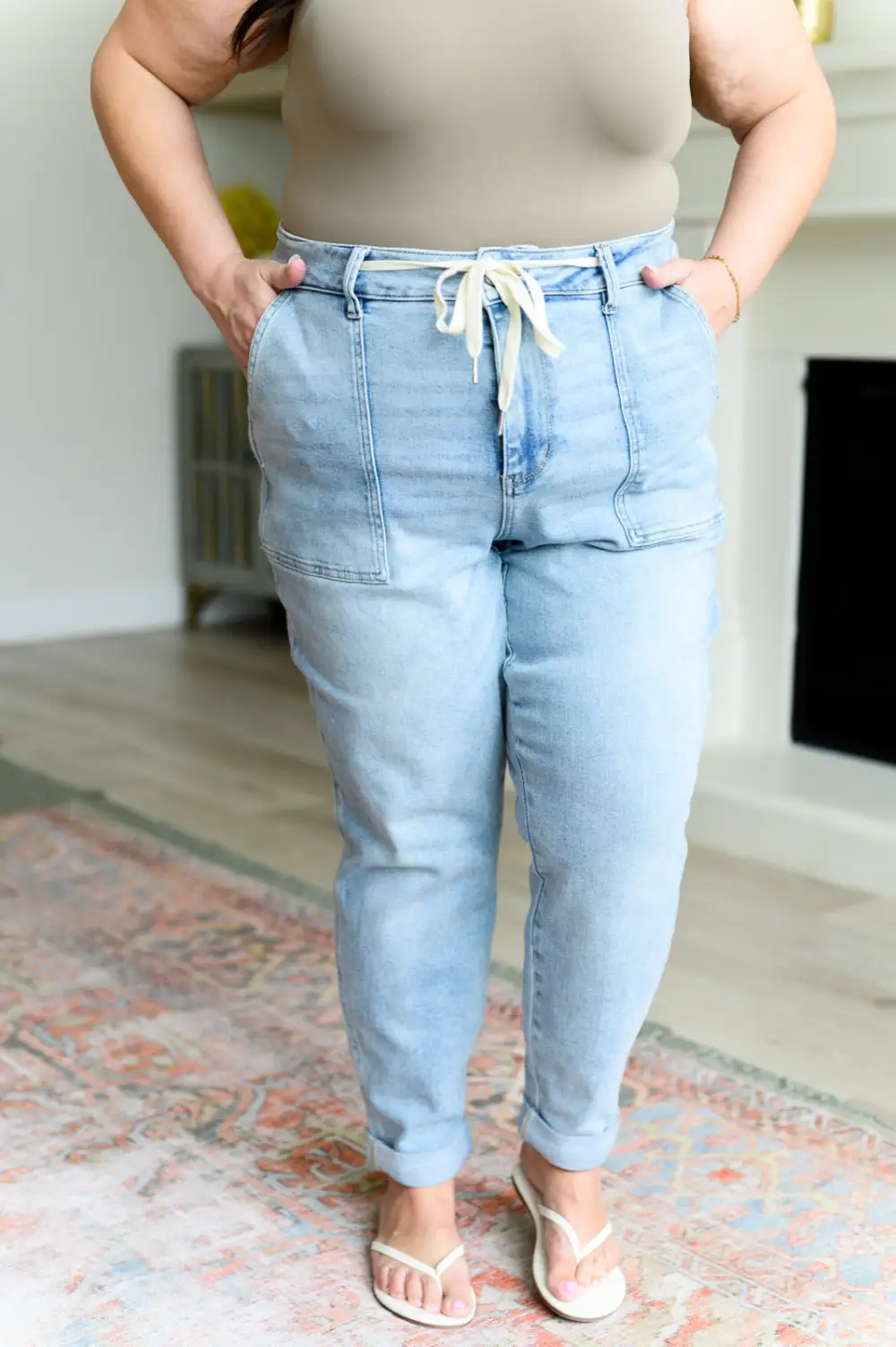 High Rise Vintage Denim Jogger
