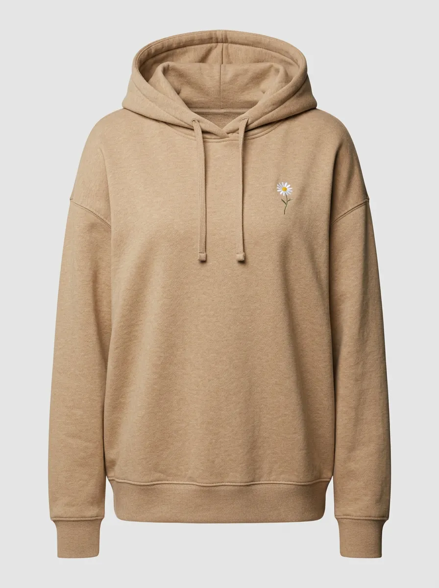 Women's Hooded Embroidered Floral Sweatshirt
