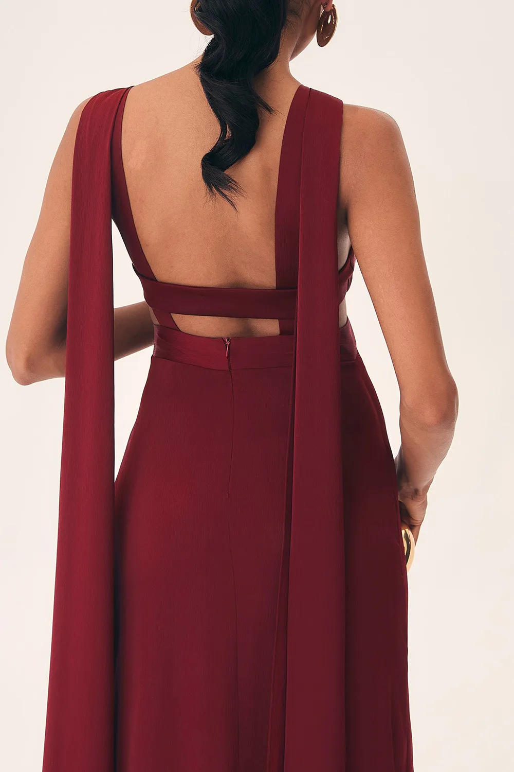 Women's V Neck Backless Dress