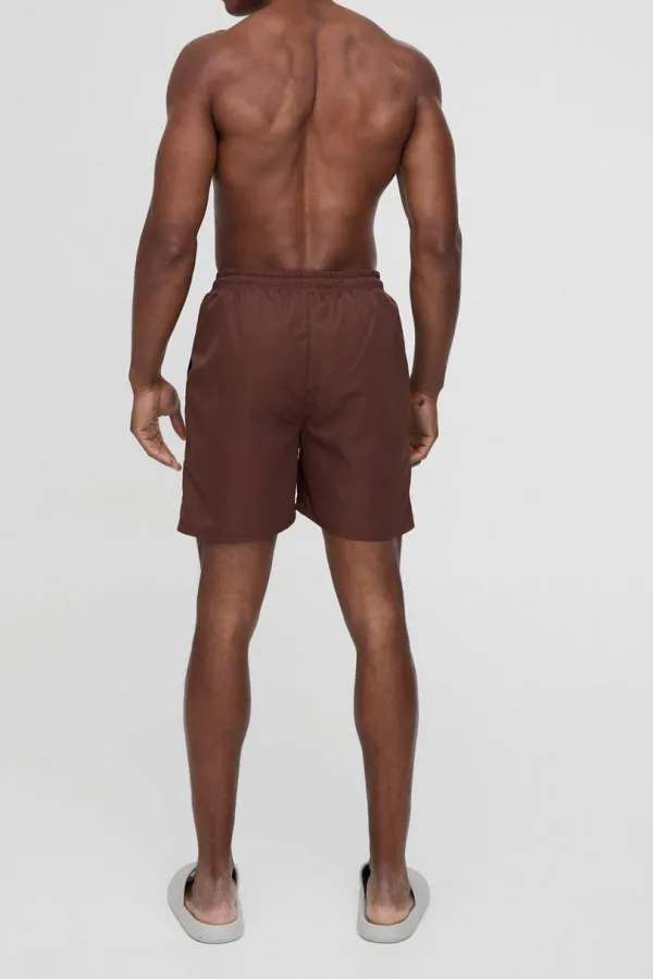 Mid Length Swim Trunks in Chocolate Casual Style