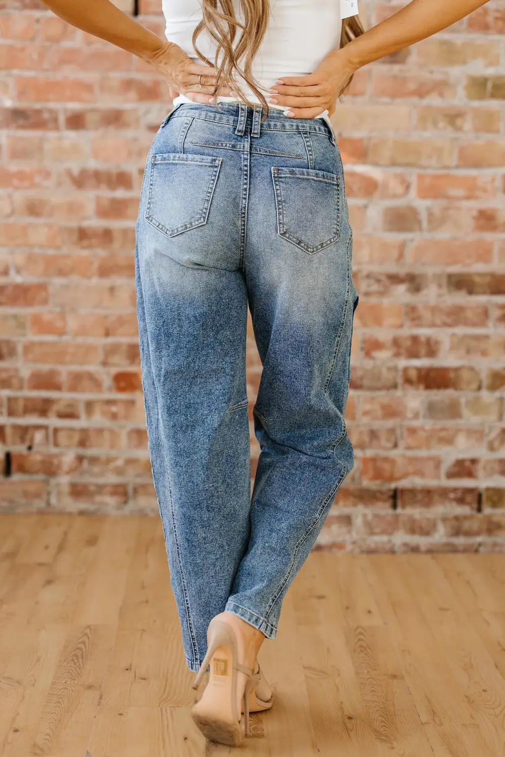 Women's Vintage Washed Seam Detail Shift Jeans