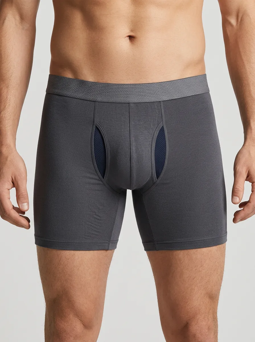 Men's Bold Athletic Performance Mesh Panel Boxer Briefs