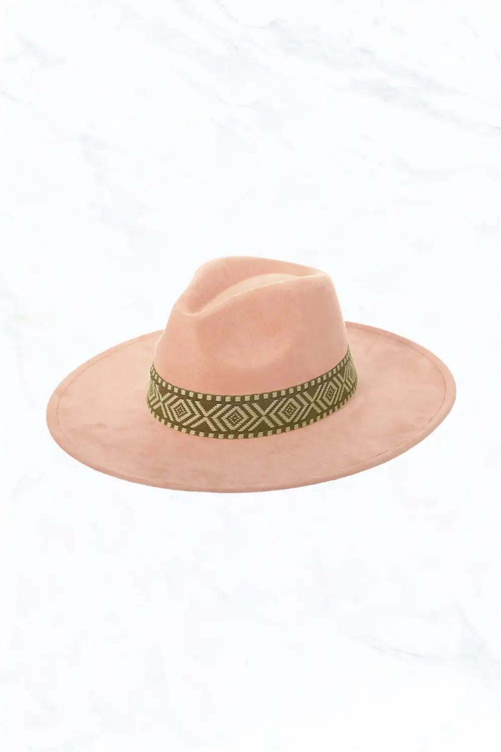 Suede Large Eaves Peach Top Fedora Hat
