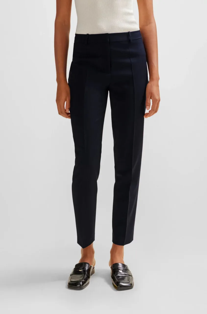 Refined Cropped High-Rise Tapered Women's Trousers