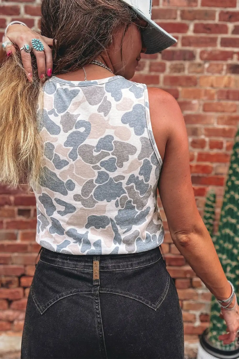 Retro Abstract Print Oversize Tank Top