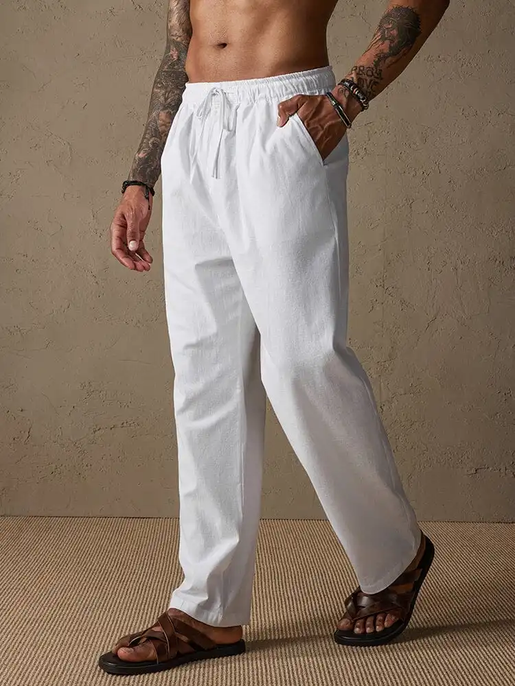 Relaxed Cotton Linen Trousers