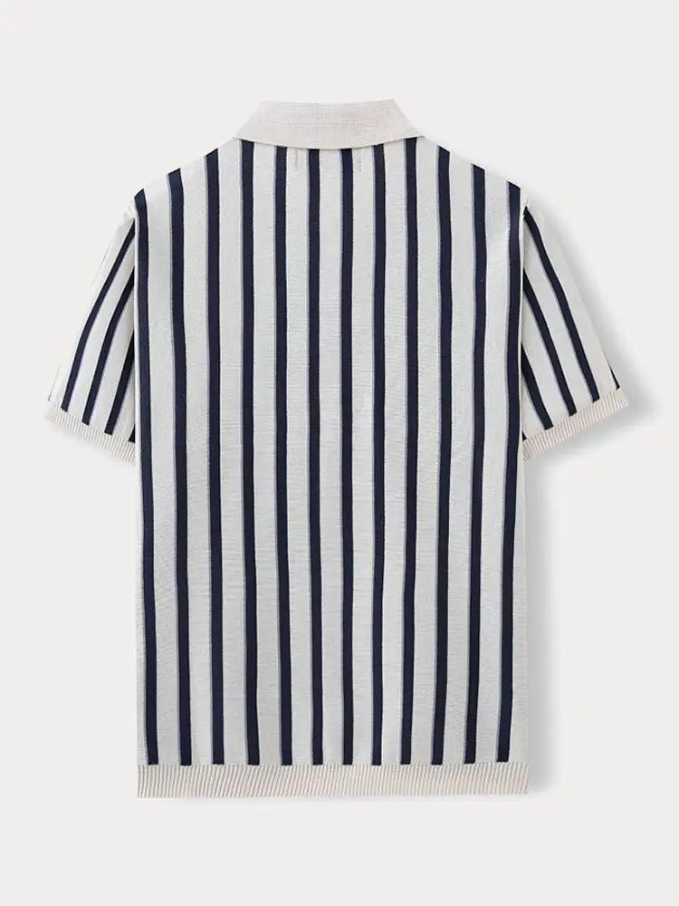 Striped Printed Polo Shirt