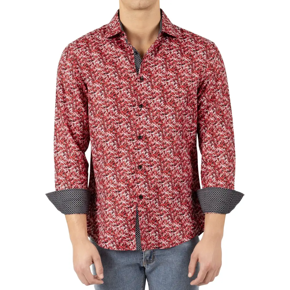 Textured Button Up Dress Shirt
