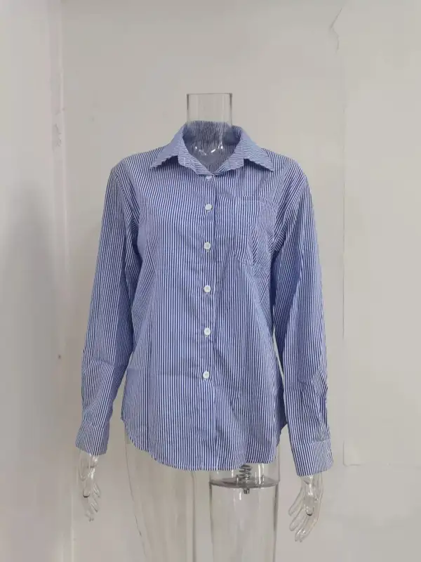 Striped Button Down Relaxed Fit Shirt