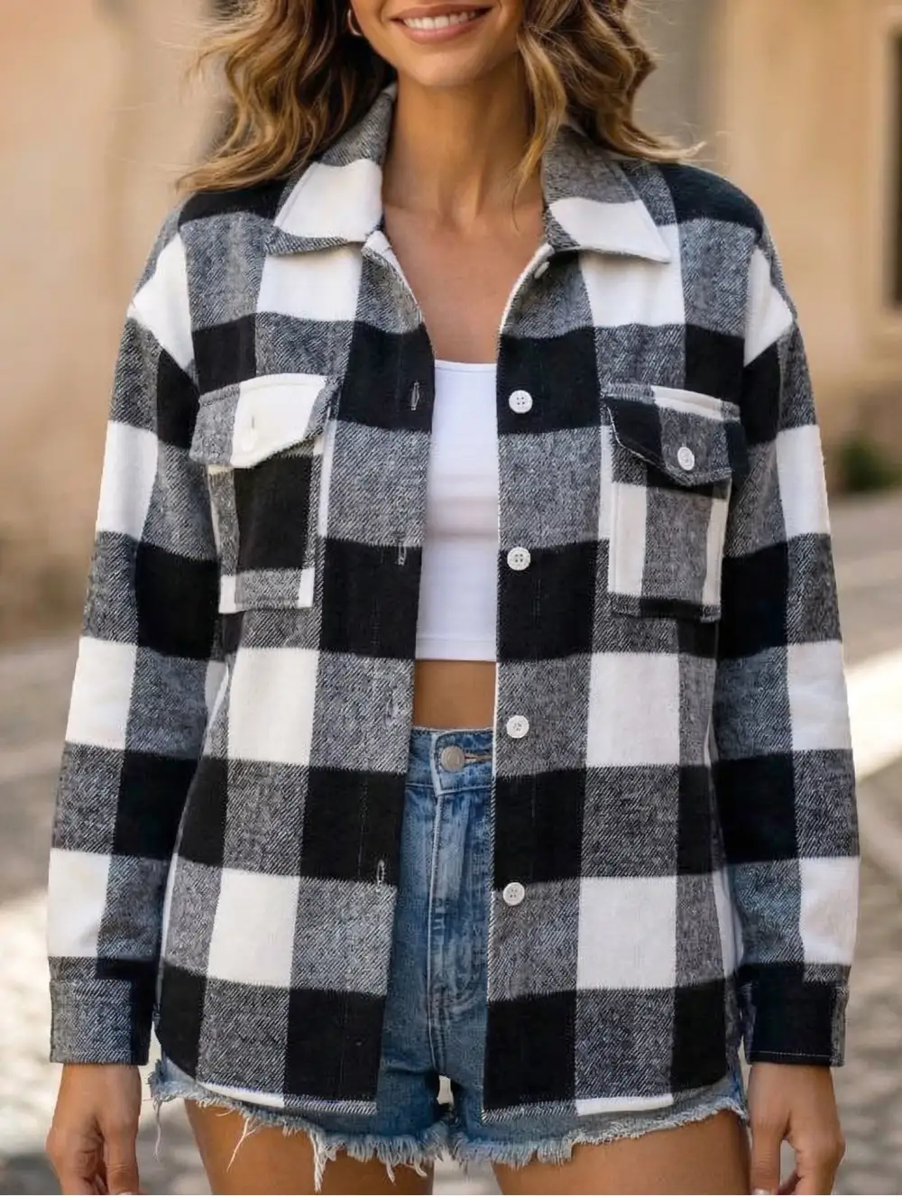 Plaid Loose Fitting Shirt