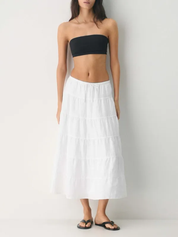 Drawstring Tiered Skirt
