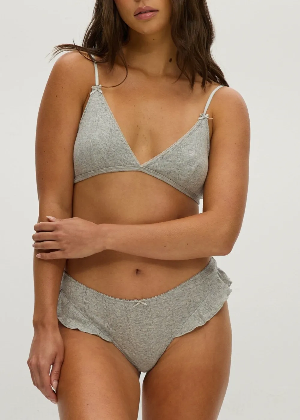 Adjustable Pointelle Triangle Bralette