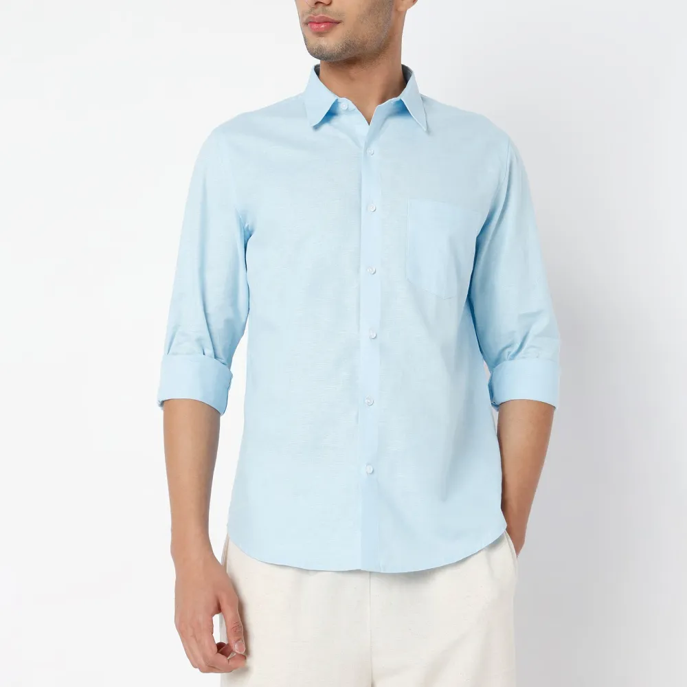 Versatile Linen Casual Tailored Men's Formal Shirt