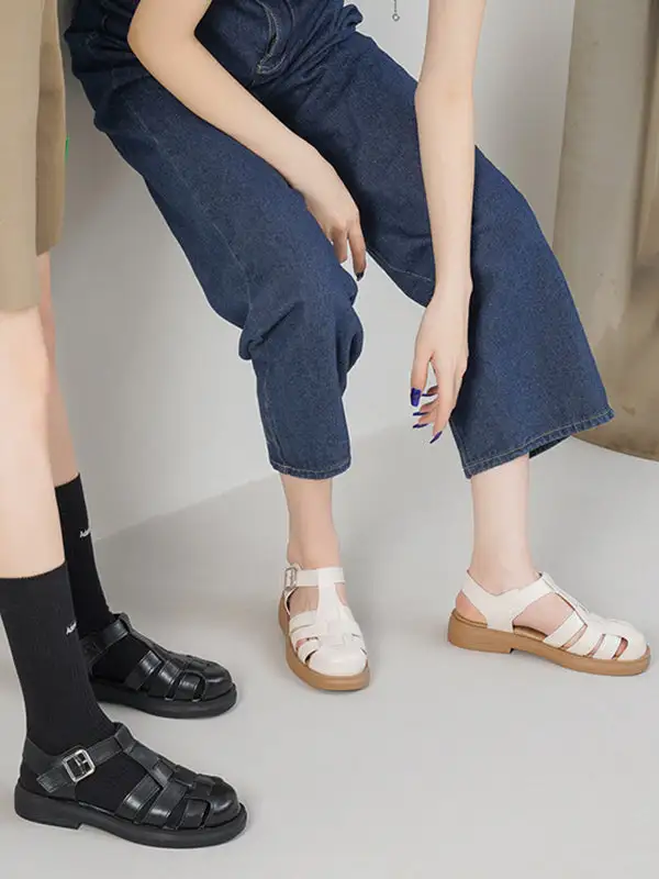 Cutout Round-Toe Gladiator Heeled Sandals