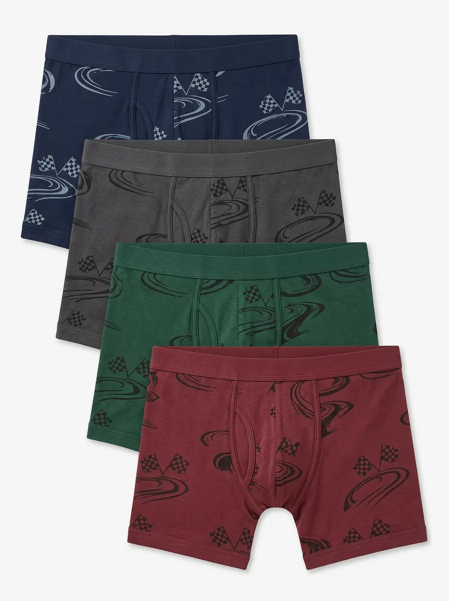 Men's Four-Pair Racetrack Flag Boxer Brief Set