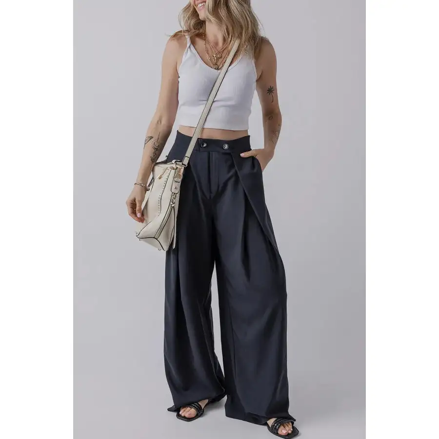 Chic Wide Leg Pants with Pockets