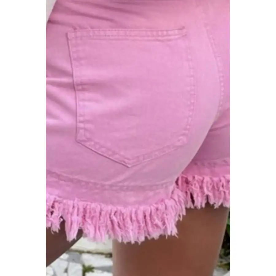 Refined Raw Hem High Waist Denim Shorts