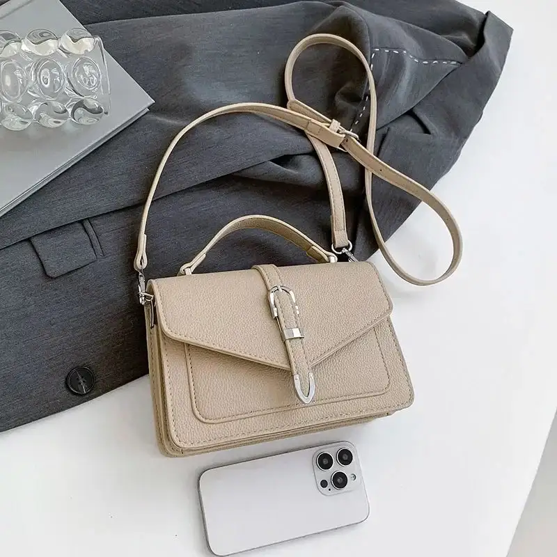 Classy Brown Pebbled Leather Satchel Bag