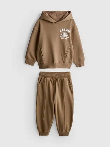 1-9yrs | Basketball Graphic Hoodie and Joggers Set