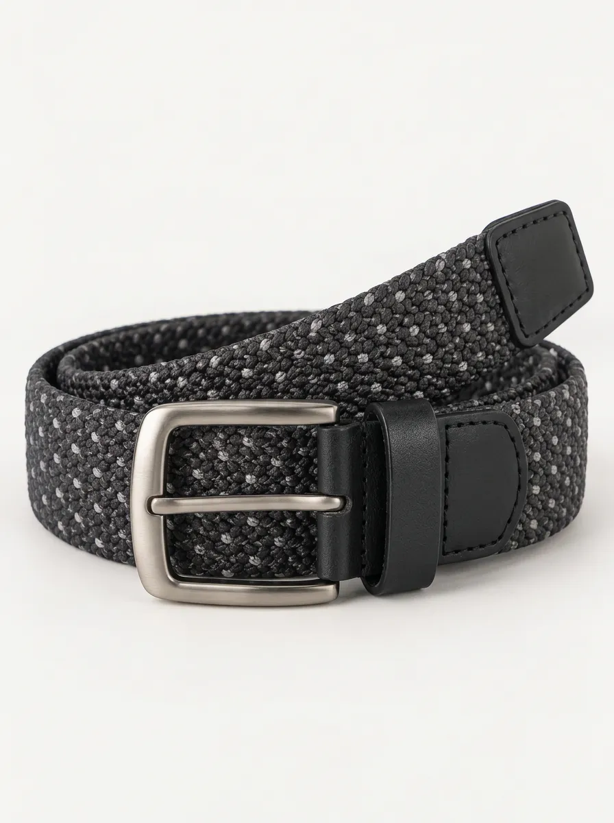 Men's Performance Field Casual Grey Speckled Stretch Woven Belt