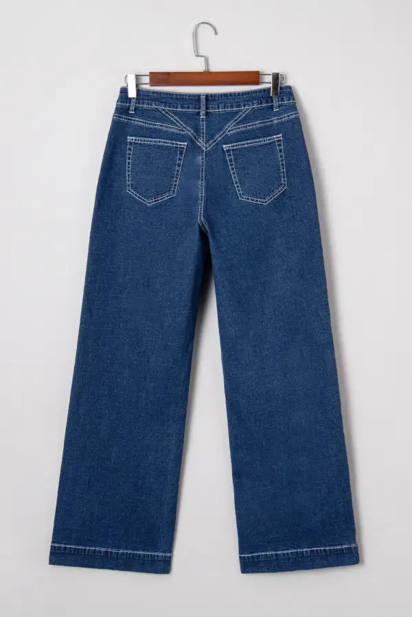 Loose Fit Cuffed Denim Jeans