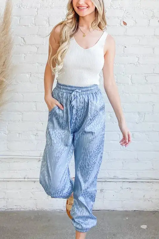 Light Blue Lace Jogger Pants
