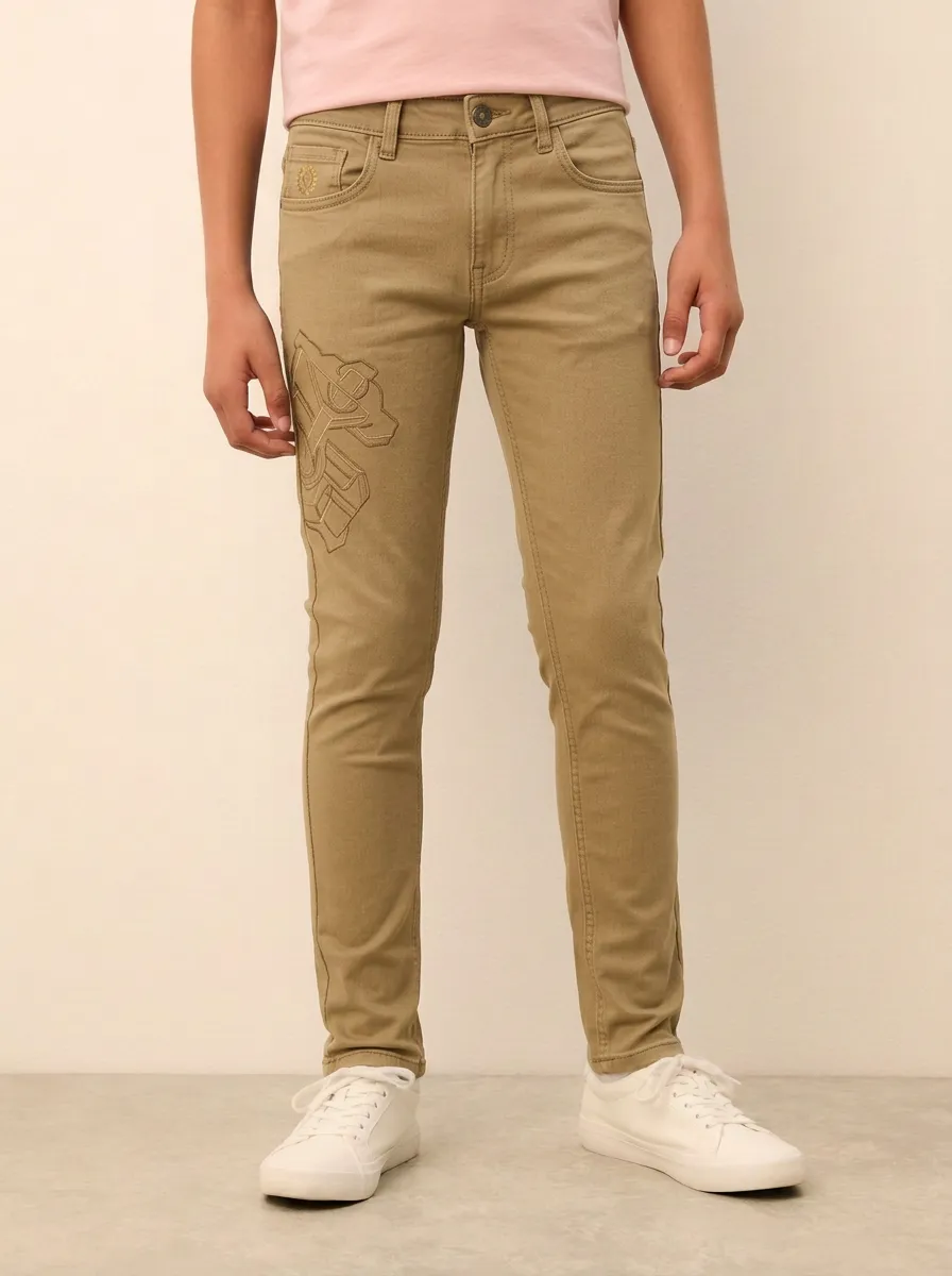 Men's Robot Graphic Geometric Printed Stretch Jeans