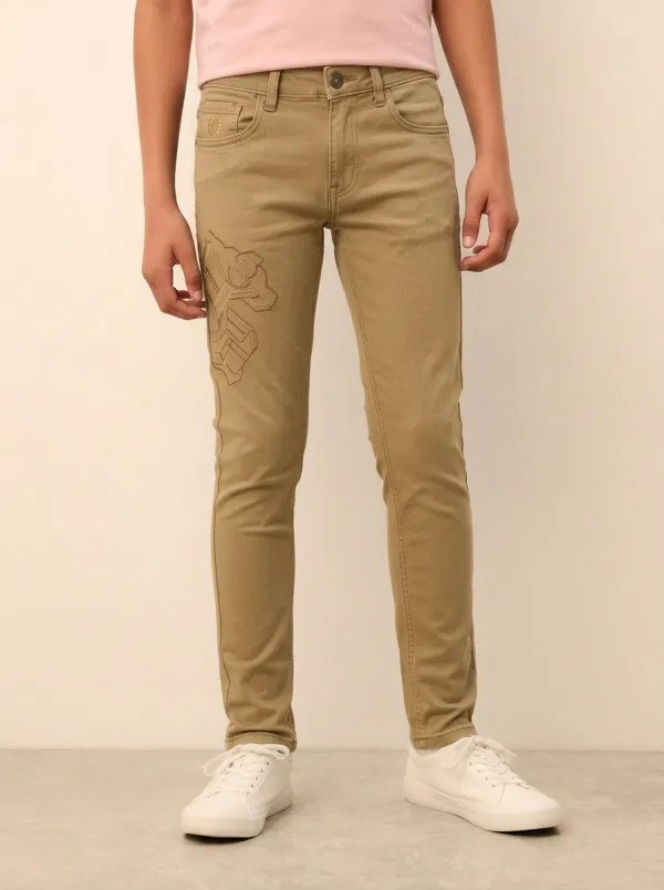 Men's Robot Graphic Geometric Printed Stretch Jeans