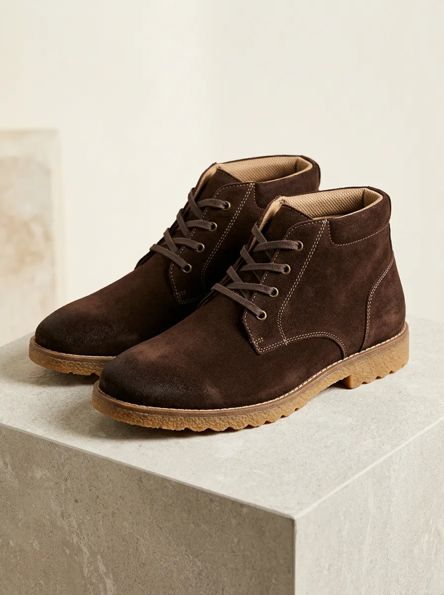Easy-Wear Suede Look Lace-Up Sport Look Unisex Warm Boots