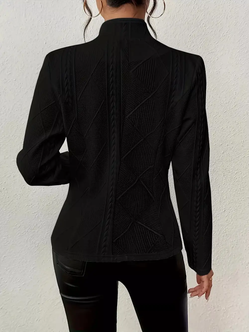 Unlined Textured Knit Button Blazer