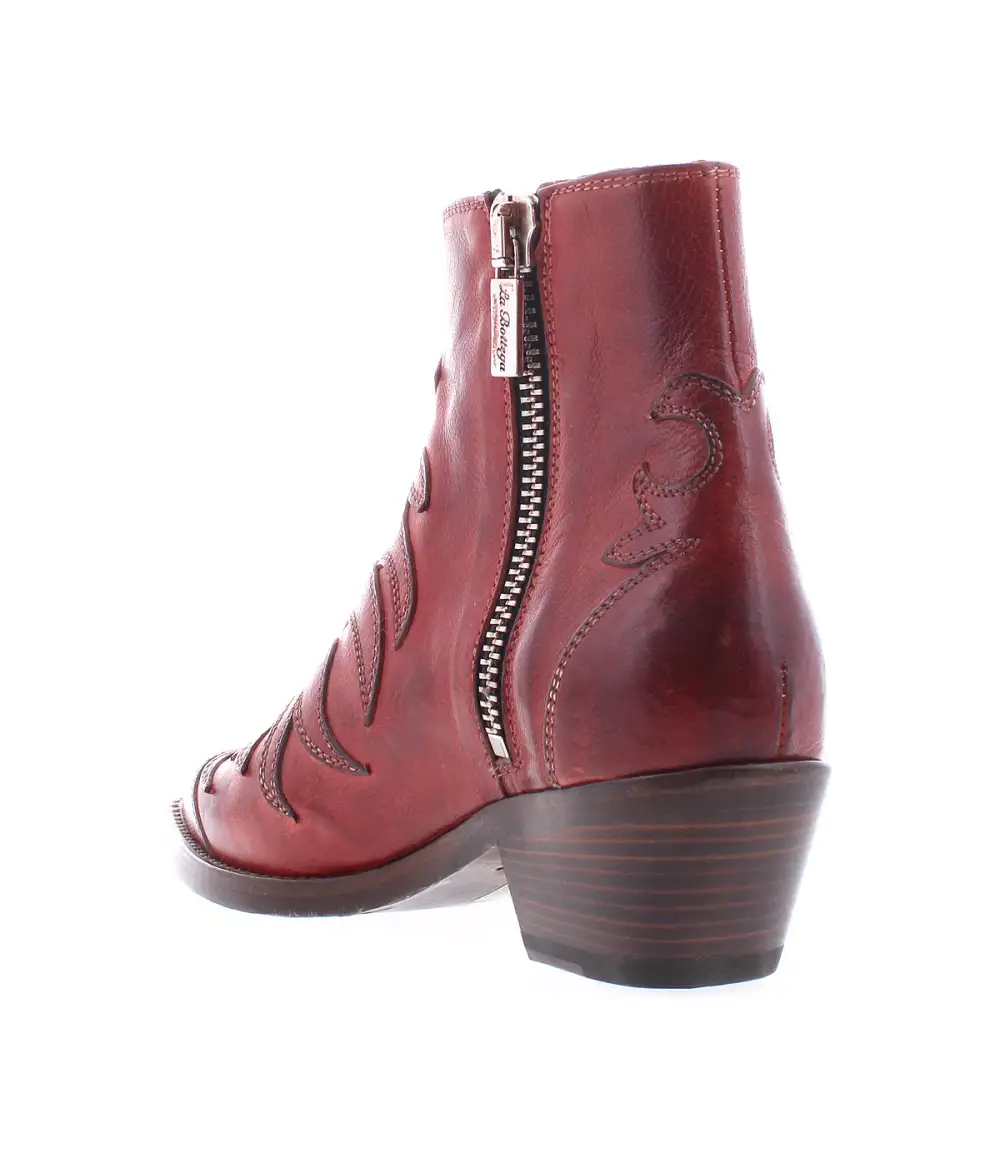 Almond-Toe Side-Zip Western Boots