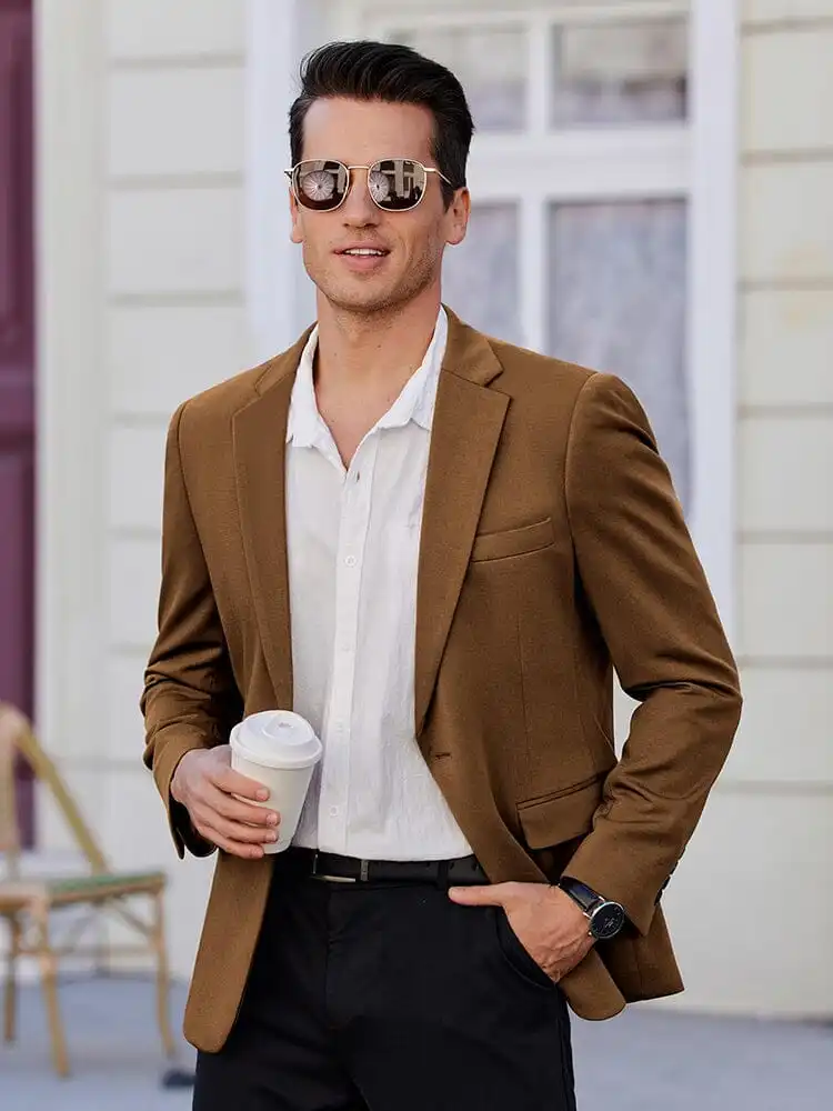 Casual One Button Knit Suit Jacket Sweater
