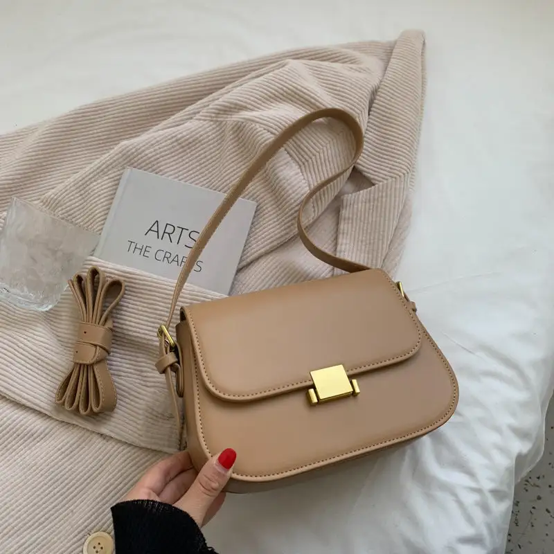 Structured Compact Faux Leather Square Crossbody Bag