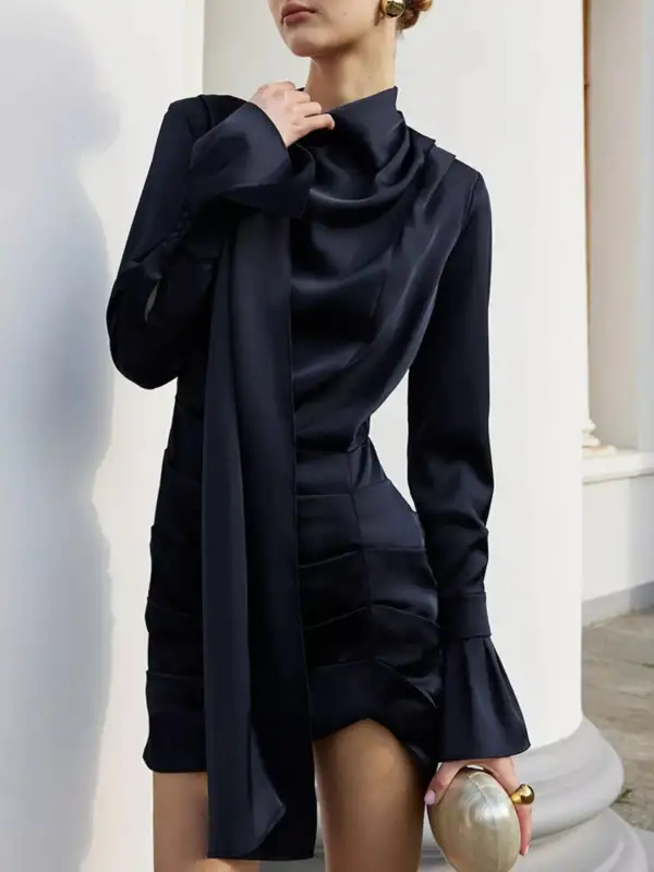 Lightweight Feel Mock Neck Dress