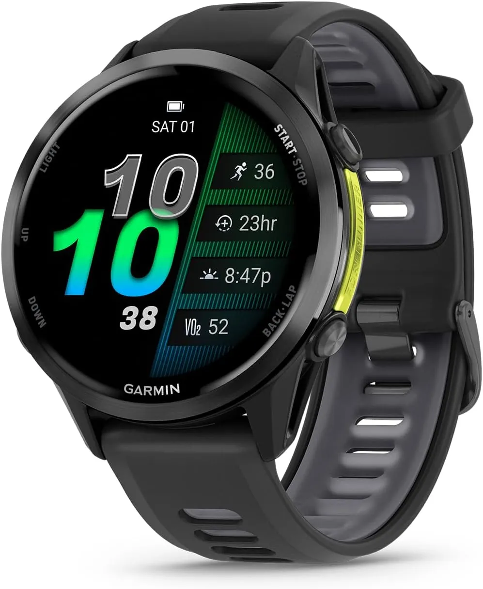 Garmin Forerunner® 970, 47mm, Carbon Gray DLC Titanium, Black/Whitestone